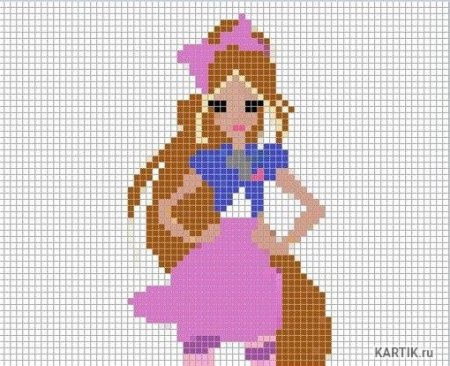 Рисунки по клеточкам Винкс