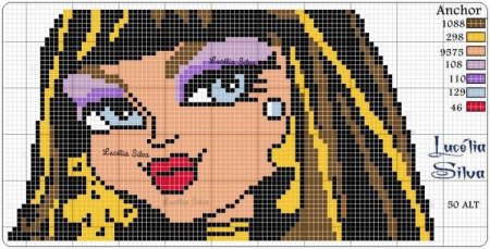 Рисунки по клеточкам Монстер Хай