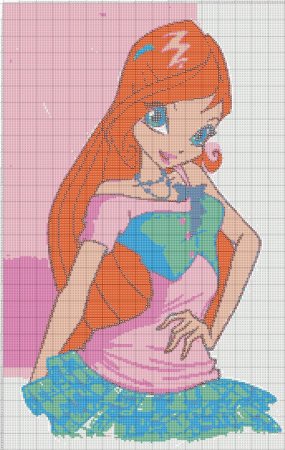 Рисование по клеточкам Винкс