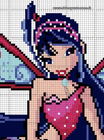 Винкс по клеточкам в тетради