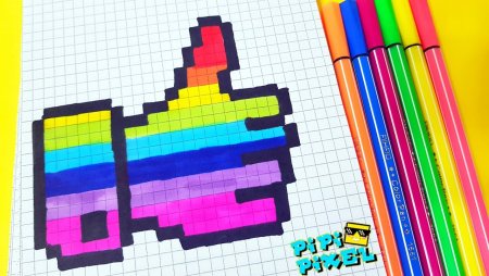 Рисунки по клеточкам радужные