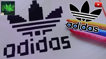 Рисунки по клеткам адидас