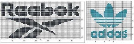 Значок адидас по клеточкам