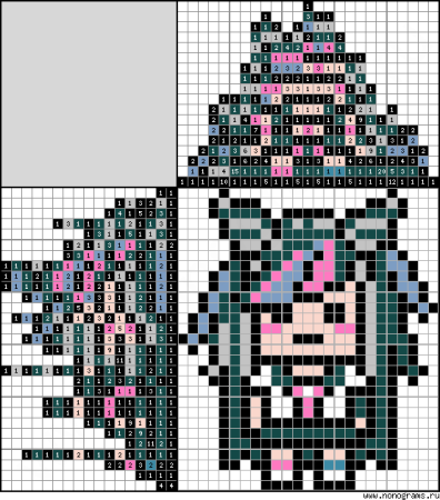 Пиксельная Ибуки Миода в клеточку