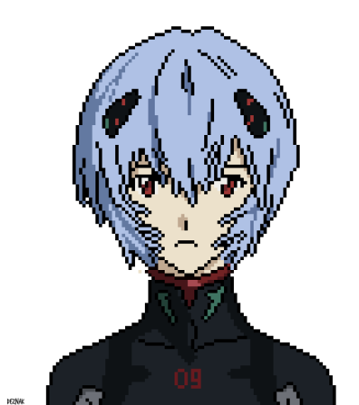 Аянами Рей из пикселей