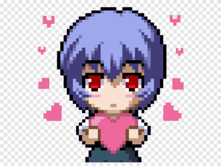 Рей Аянами пиксельарт