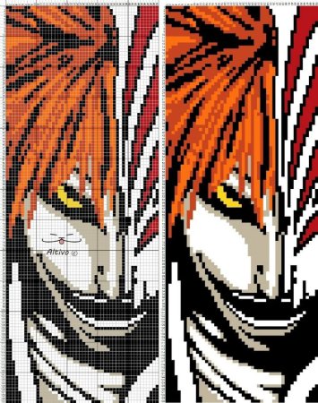 Ичиго Куросаки вышивка