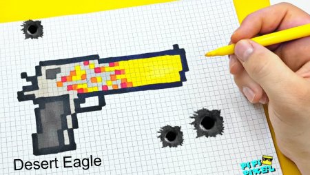 Рисование по клеточкам оружие