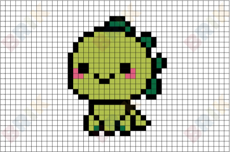 Рисунки по клеточкам Динозаврик