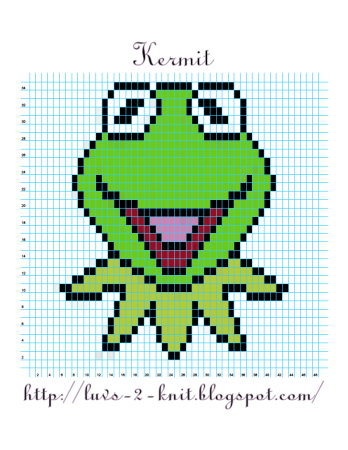 Лягушка по клеточкам для вышивания