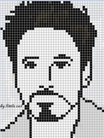 Тони Старк по клеточкам