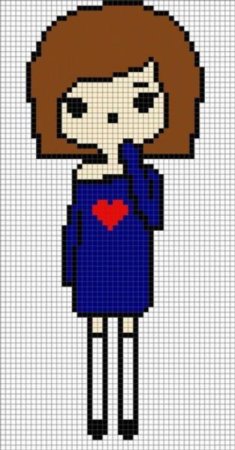 Рисунки по клеточкам люди