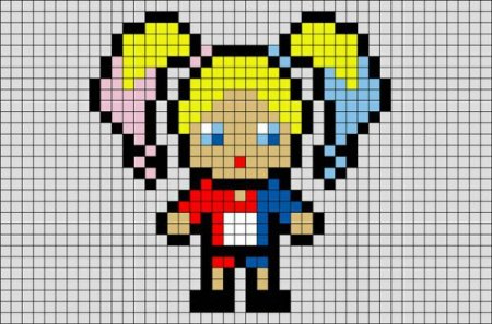 Рисунки по клеточкам Харли Квин