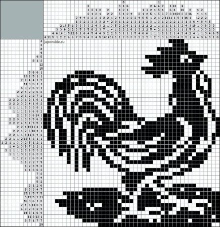 Петух Моновышивка крестом