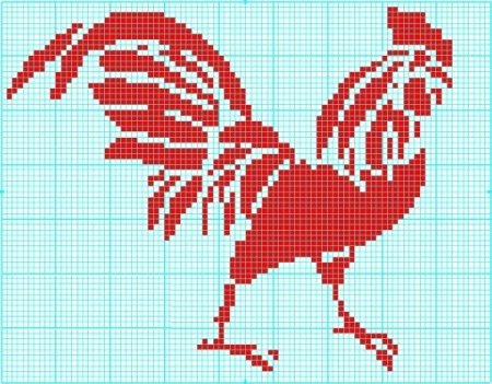 Вышивка крестом петух