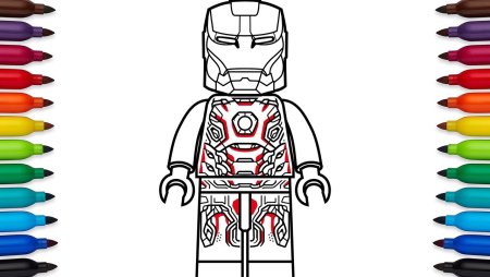 Раскрашенный лего железного человека