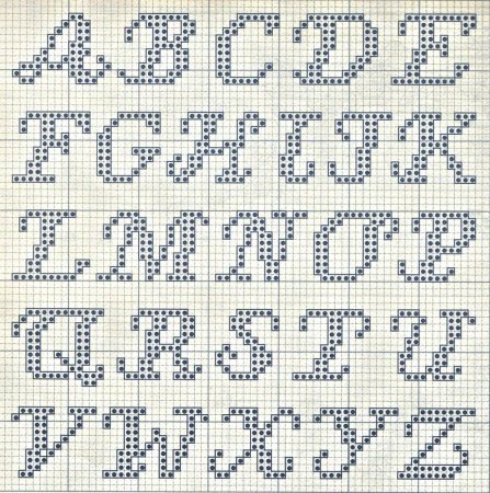 Вышитые буквы алфавита