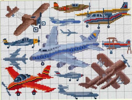 Вышивка самолет