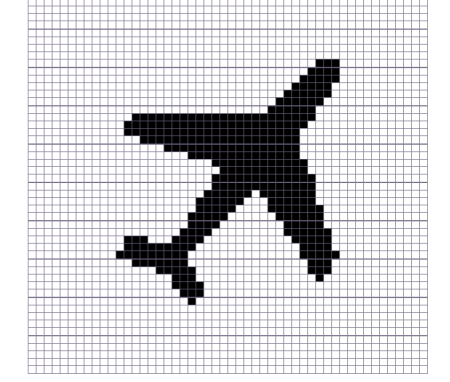 Рисование по клеткам самолет