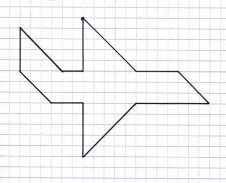 Рисование по клеткам самолет