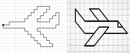 Рисование по клеткам самолет