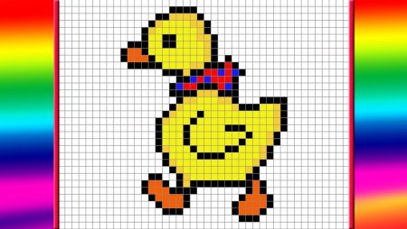 Рисунки по клеточкам утка