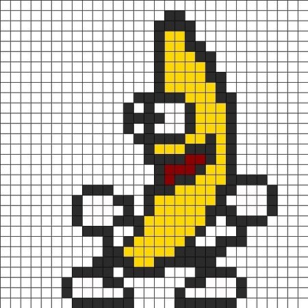 Рисование по клеточкам банан