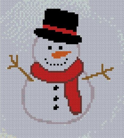 Легкие вышивки снеговика