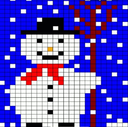 Вышивка крестом Снеговик Олаф