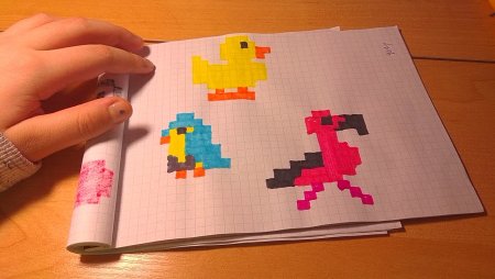 Рисунки по клеточкам лёгкие для бумажных сюрпризов