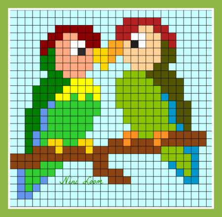 Рисование по клеточкам птицы