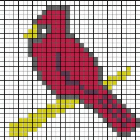 Птичка рисование по клеткам