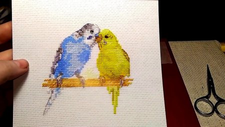 Вышивка крестом волнистые попугайчики