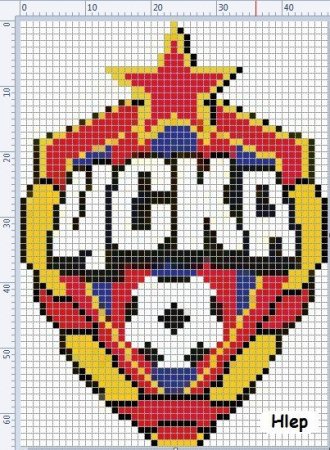 Вышивка крестом эмблема ЦСКА