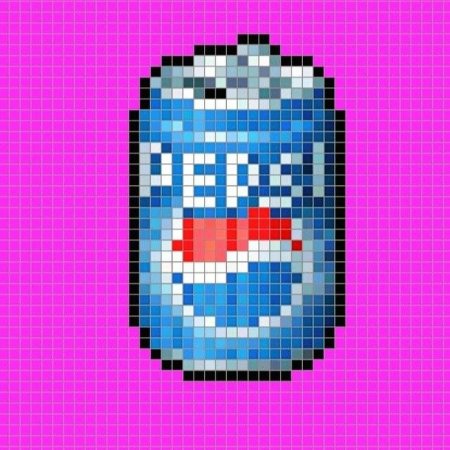 Банка пепси по клеточкам