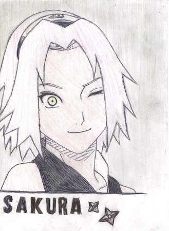 Сакура аниме Наруто для срисовки