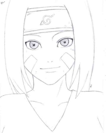 Раскраска Рин из Наруто