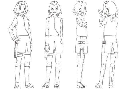 Сакура Харуно в полный рост поэтапно