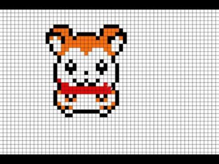 Хомячок по клеточкам в тетради