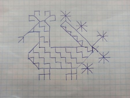 Рисунок Пава по клеточкам