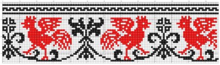 Народная вышивка крестом петушок