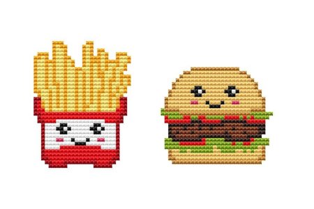 Рисование по клеточкам еда