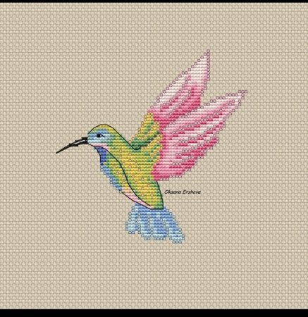 Колибри по клеточкам