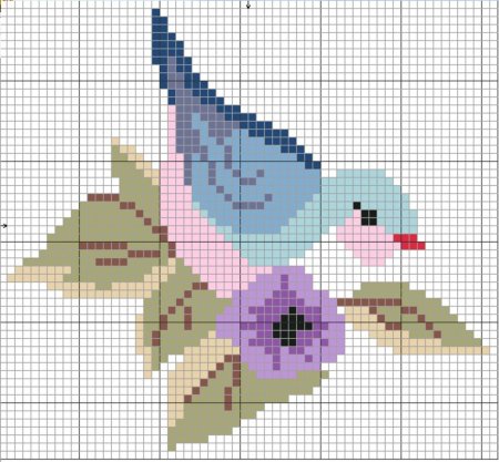 Схемы вышивки крестиком птицы
