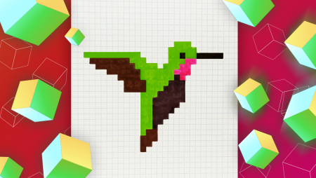 Рисование по клеточкам Колибри