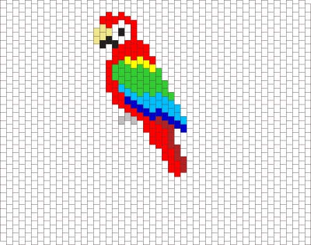 Попугай по клеточкам