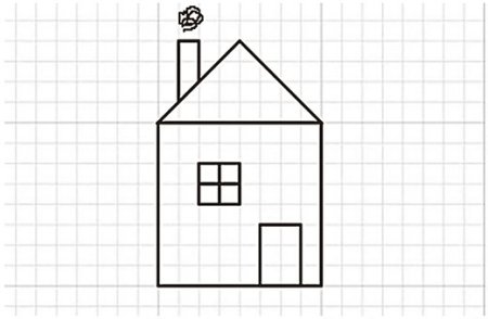 Домик по клеточкам для детей