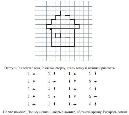 Срисовывание по клеточкам для дошкольников