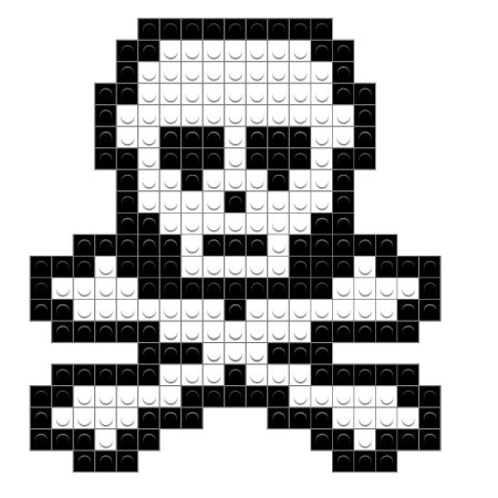 Скелет по клеточкам в тетради