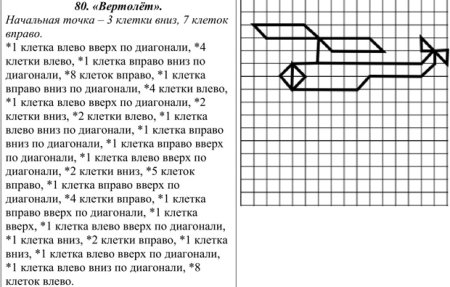 Диктант по клеточкам влево вправо